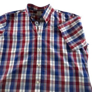 Brooks Brothers Shirt Mens XL Red Blue Plaid 1818 Regent Fit Button Down SS